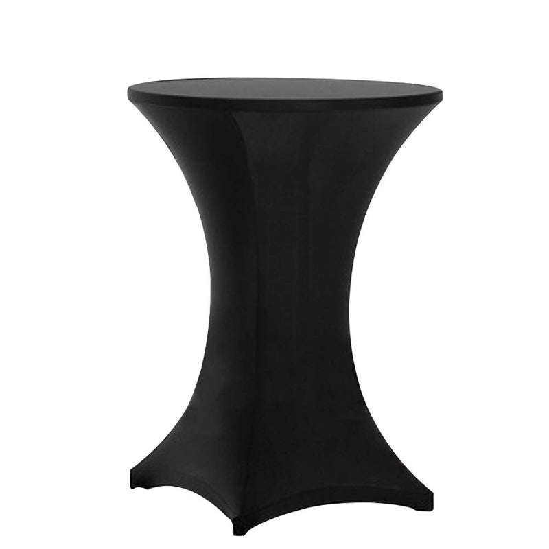 Tina's 36x43 Inch Highboy Spandex Cocktail Table Covers Black, Cocktail Table Spandex Covers, Fitted Stretch Cocktail Table Tablecloth for Round Tables - Image 2